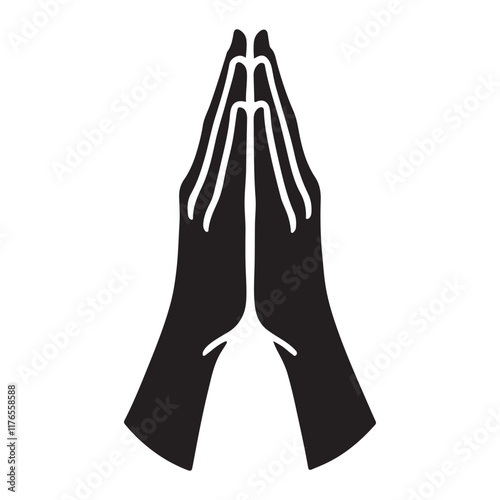 Praying Hands Silhouette Illustration Vector Graphic