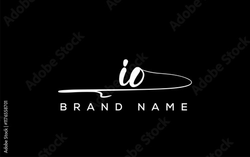 IO letter beauty handwriting vector logo.
