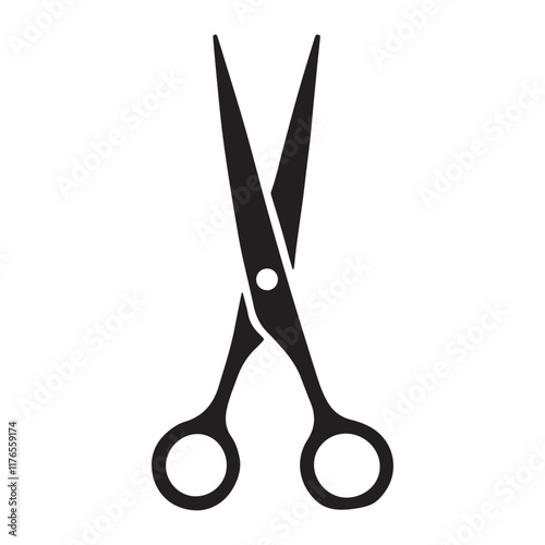 Simple Scissors Silhouette Vector Illustration for Design