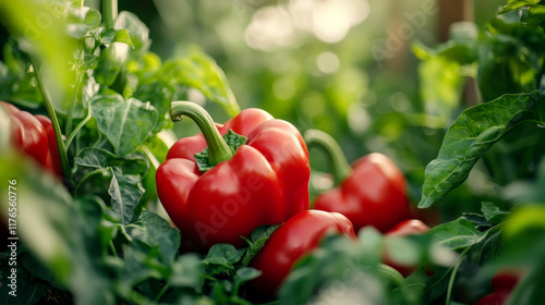 Paprika color icon, raw organic natural capsicum bell pepper. Sweet bulgarian pepper veggie farm vegetable, vector bellpepper photo