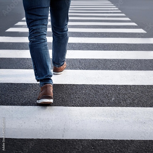 横断歩道を渡る人