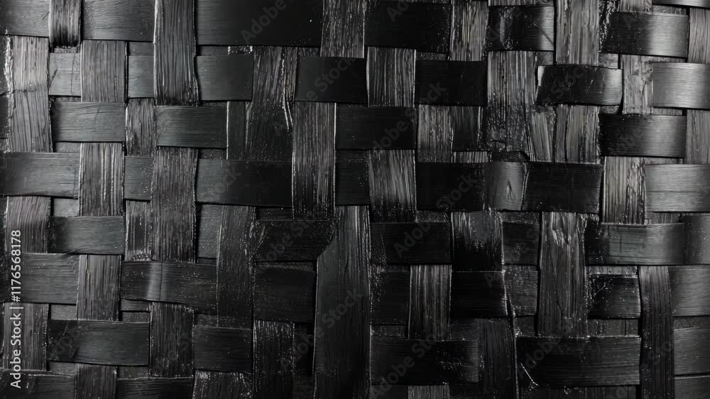 Intricate black woven texture showcasing craftsmanship and design elements from traditional weaving techniques