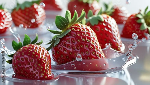 strawberries,  Fresh, tasty, and full of vibrant health, strawberries make the ideal dessert for those craving a light, sweet escape generative ai 