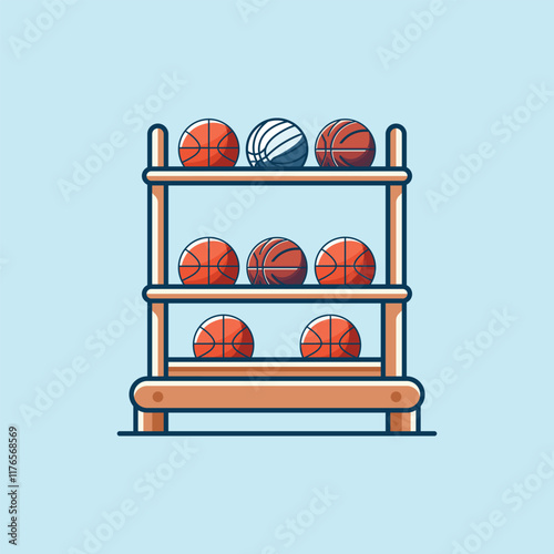 Ball Rack Vector & Illustrator Desing