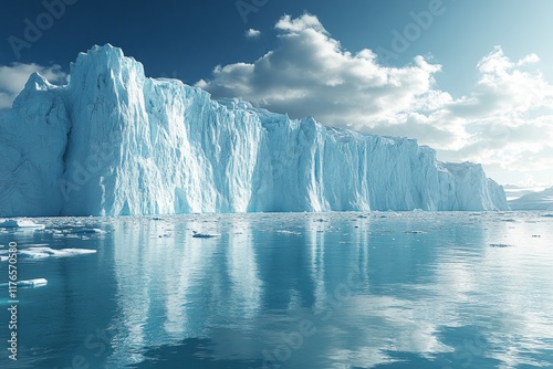 Wallpaper Mural Glacial ice cliff reflects in calm water. Torontodigital.ca