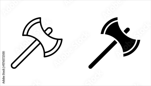 Axe icon vector set. Crossed axe logo design on white background