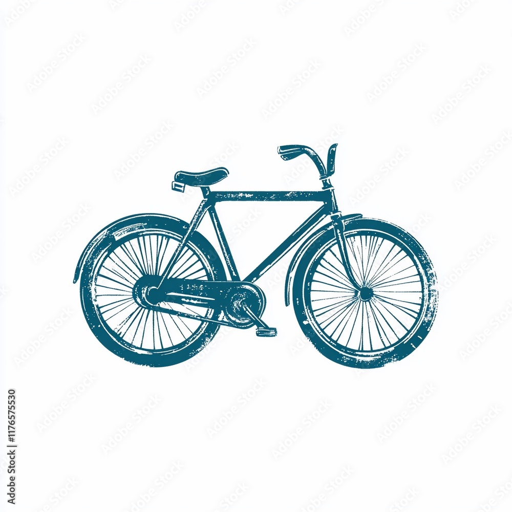 Fototapeta premium Vintage teal bicycle graphic design.