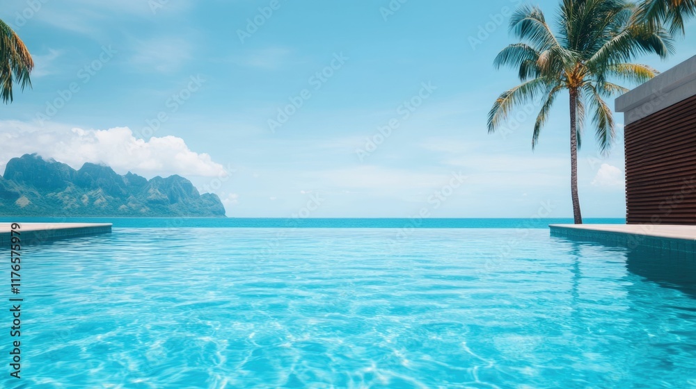 Fototapeta premium Discover the ultimate luxury escape as you immerse yourself in the breathtaking beauty of iconic landmarks and famous attractions Bask in the serenity of azure blue waters palm fringed beaches