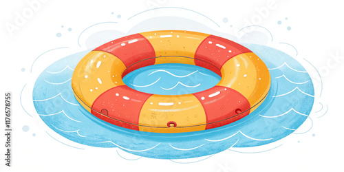 A Colorful Swimming Ring Isolated on a Clean White Background