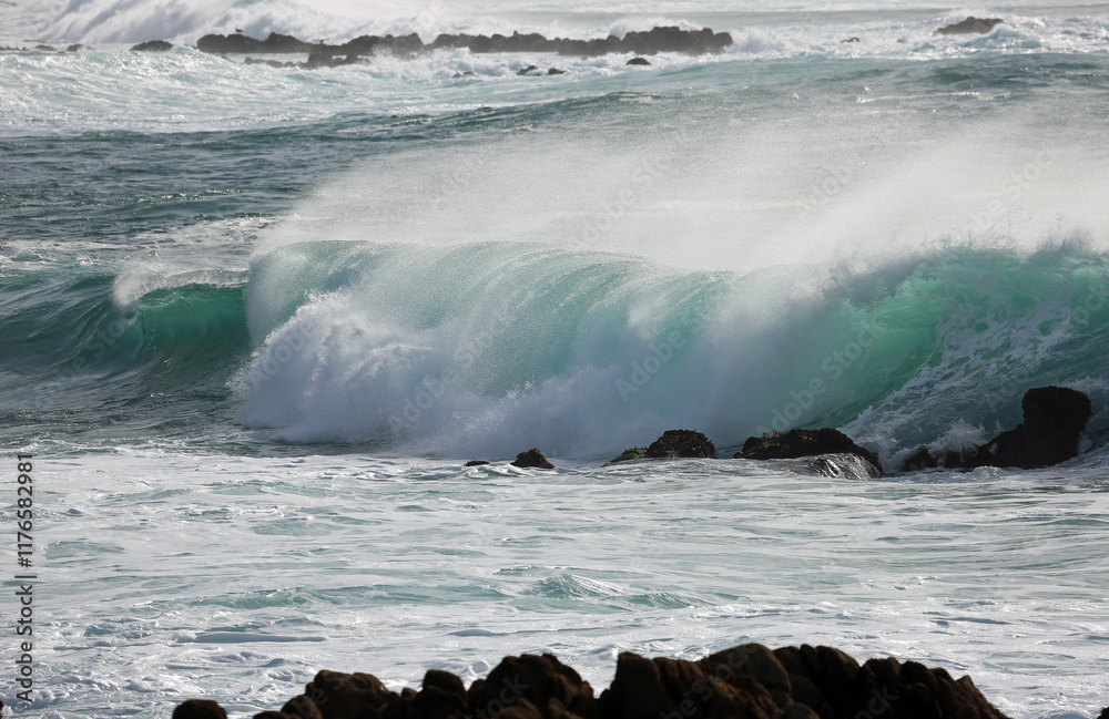 Rolling pipe wave - Monterey Bay, California