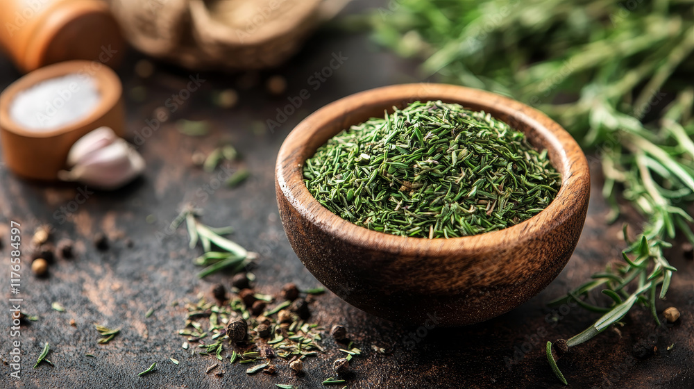 Tarragon herb seasoning or estragon spice flavoring, vector and herbal condiment. Tarragon or estragon plant branch, culinary and cooking ingredient, spice and aroma dressing herb