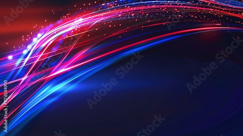 Patriotic Light Trails Dynamic and vibrant patriotic light trails against a blank background