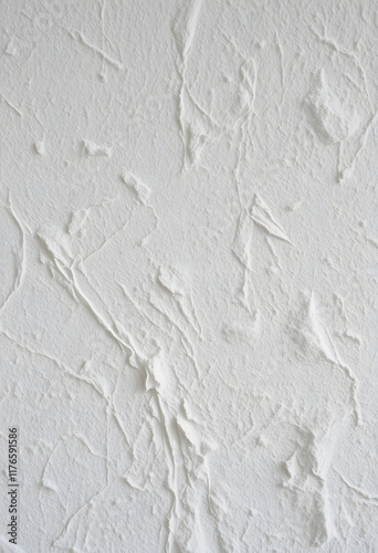 White textured wall with rough surface, abstract background, plaster or stucco texture