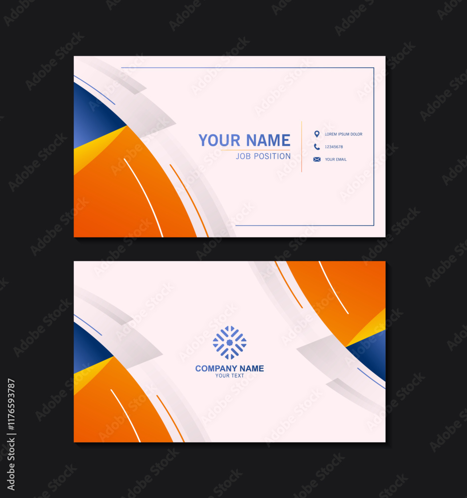 Naklejka premium Modern wave abstract business card