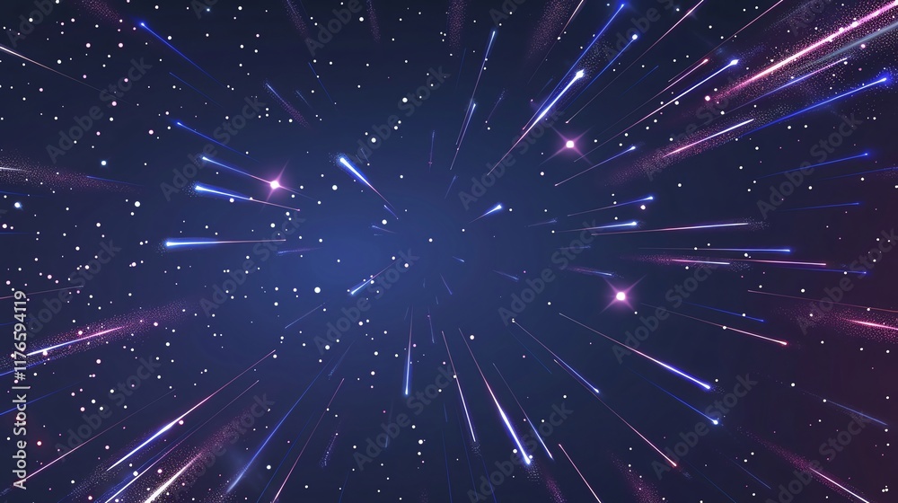 Naklejka premium Firework Burst Pattern Dynamic firework burst pattern in a blank night sky