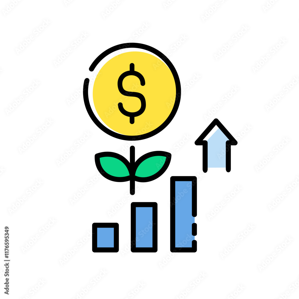 Line icon graph. data, bars and economic growth elements for business infographics. visualization of data statistics and analytics. isolated on white background. vector illustration Line icon graph. data, bars and economic growth elements for business infographics. visualization of data statistics and analytics. isolated on white background. vector illustration