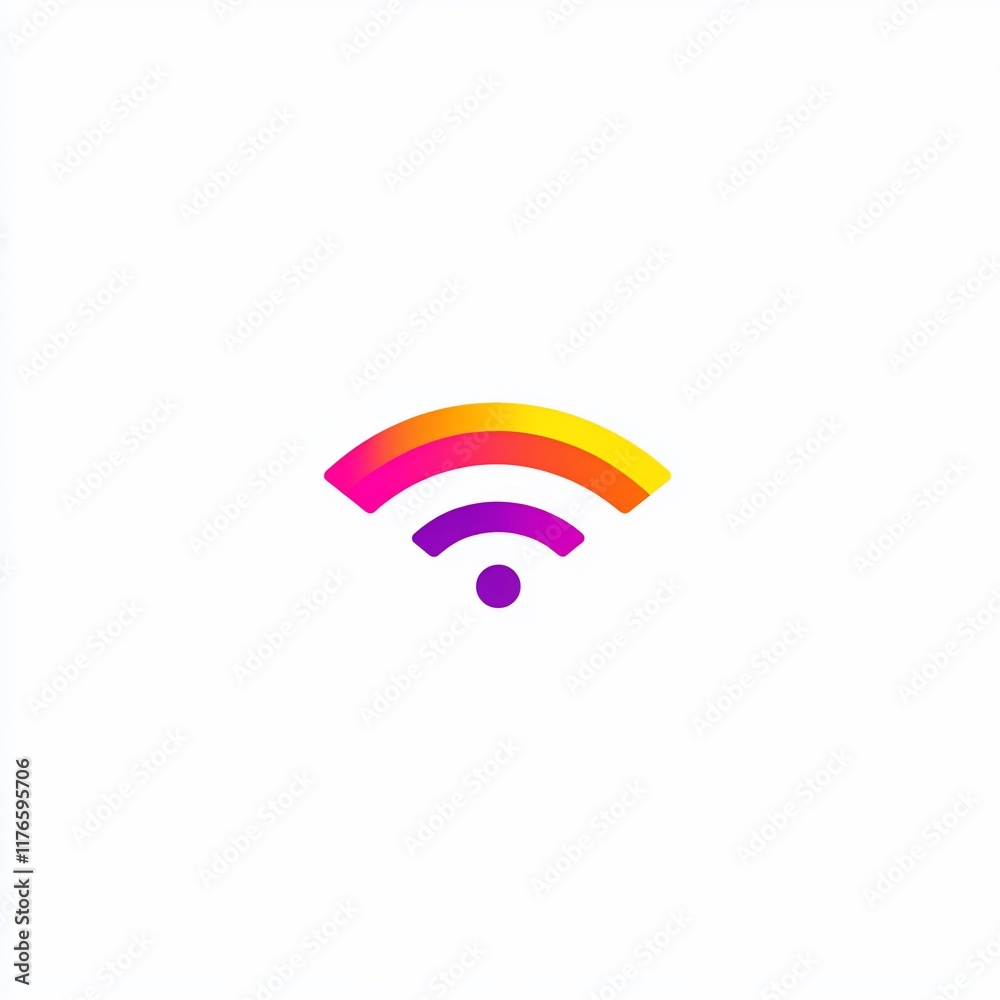 Vibrant colorful wifi signal icon. Vibrant colorful wifi signal icon.