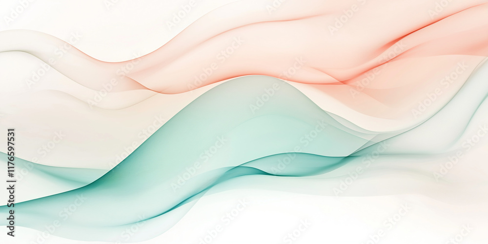 Fototapeta premium Modern abstract wave design in a gradient of soft tones. Ideal for business branding, creative design assets, and seamless backgrounds.