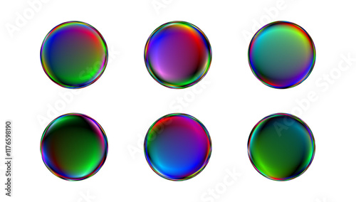 Free Download 正円のキラキラボタンセット　描画モード変更でシャボン玉素材　背景透過　png - GFXLoad