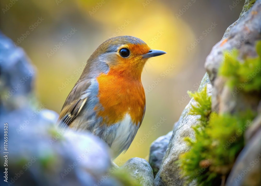 Hidden robin revealed: a double exposure showcasing the beauty of nature's secrets. Hidden robin revealed: a double exposure showcasing the beauty of nature's secrets.