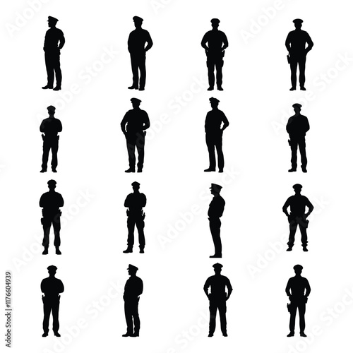 Police officer silhouette design illustration