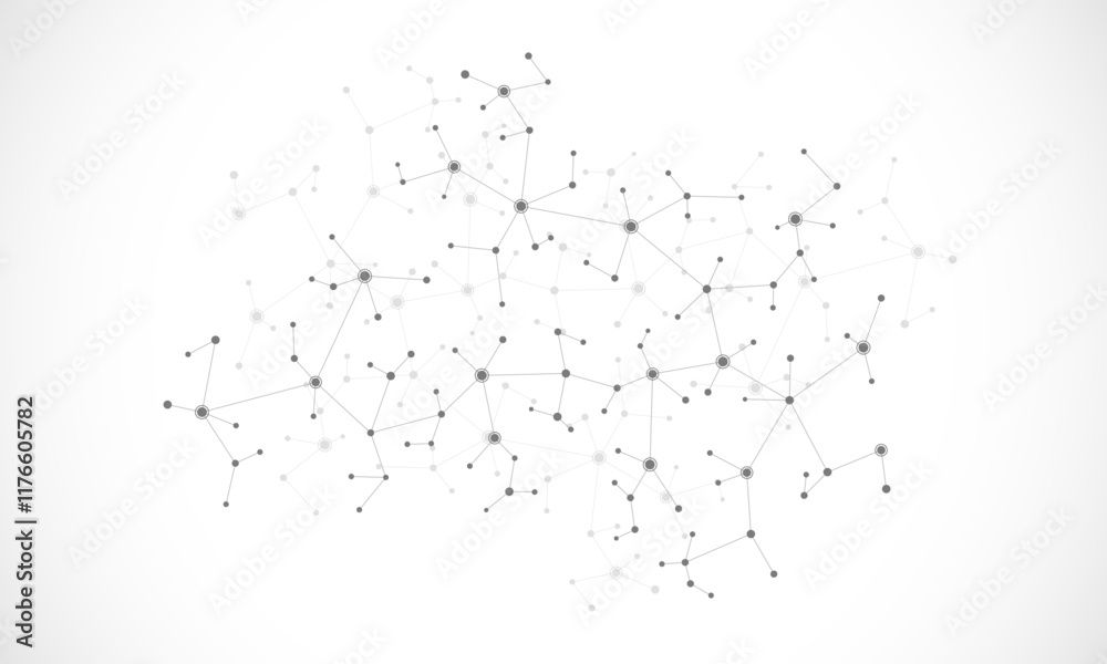 Molecular structure and genetic engineering, molecules DNA, neural network, scientific research. Abstract background for innovation technology, science, healthcare, and medicine