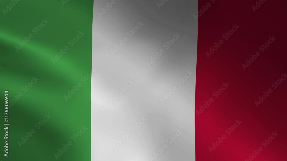 Flag of Italy 4k. Animated Background. Italian waving flag 4k Flag of Italy 4k. Animated Background. Italian waving flag 4k
