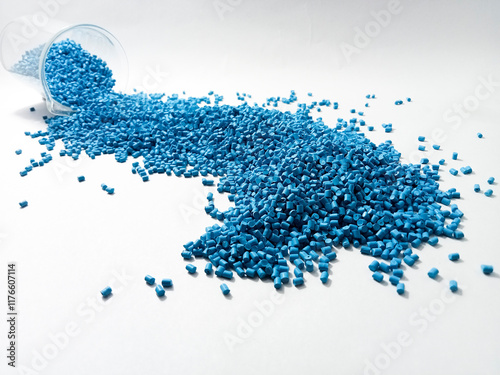 Photos plastic masterbatch, blue masterbatch granules as virgin polymer resin pigment,