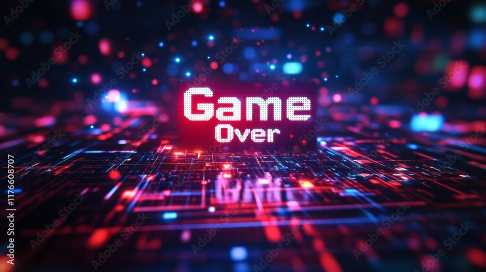 abstract Animation of game over text background. abstract Animation of game over text background.