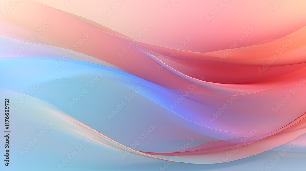 Fototapeta premium Digital colorful soft curves abstract poster web background