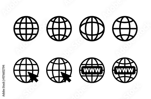 Web icon vector isolated on white background. Website vector icon. Internet world vector