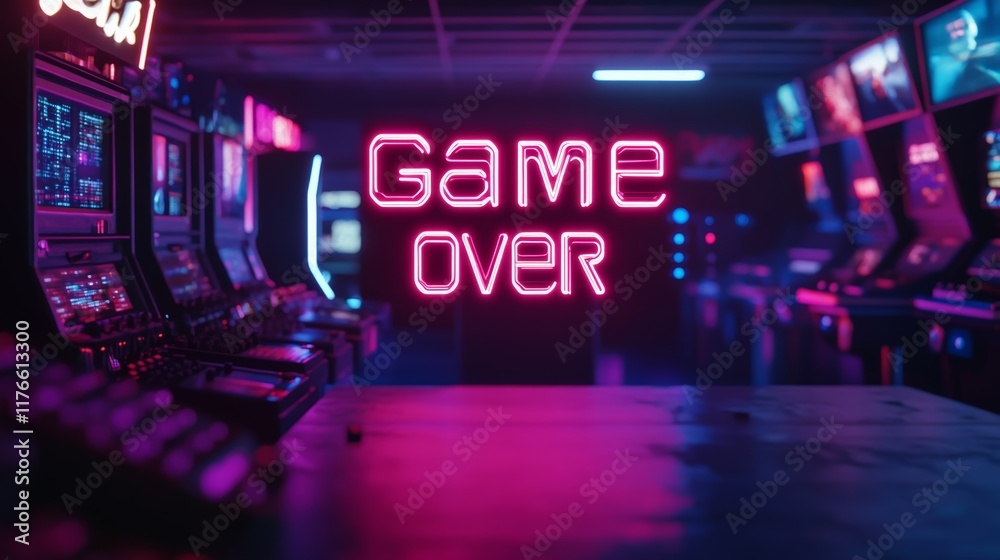 Fototapeta premium abstract Animation of game over text background.