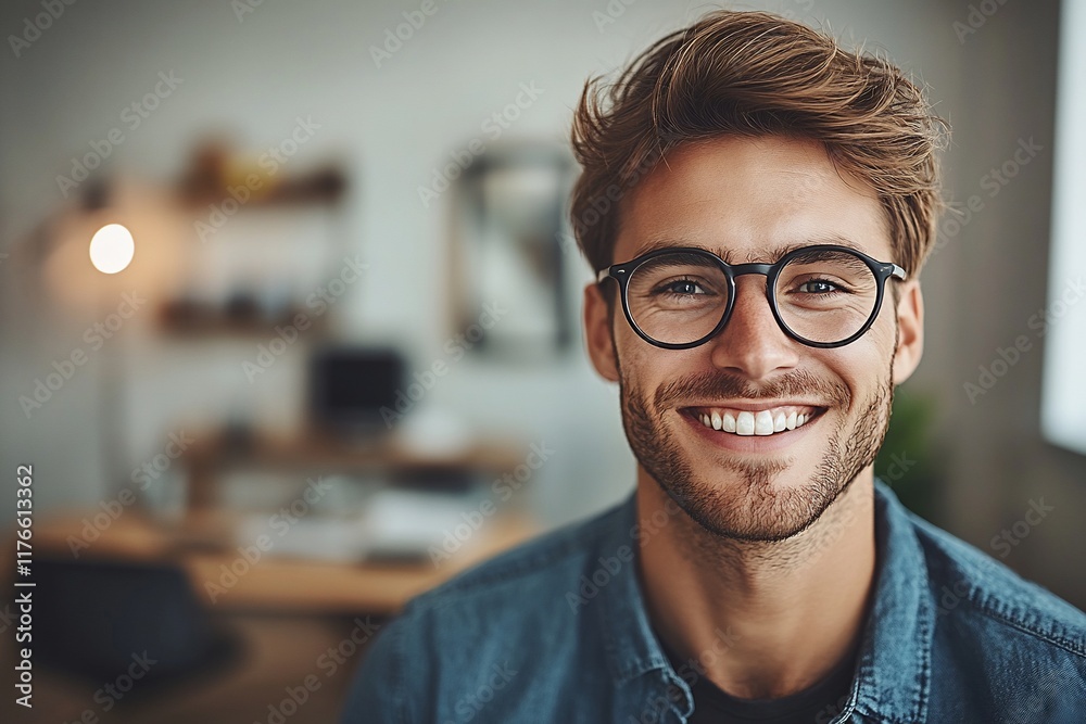 Smiling man, office background, portrait, happy, professional Smiling man, office background, portrait, happy, professional