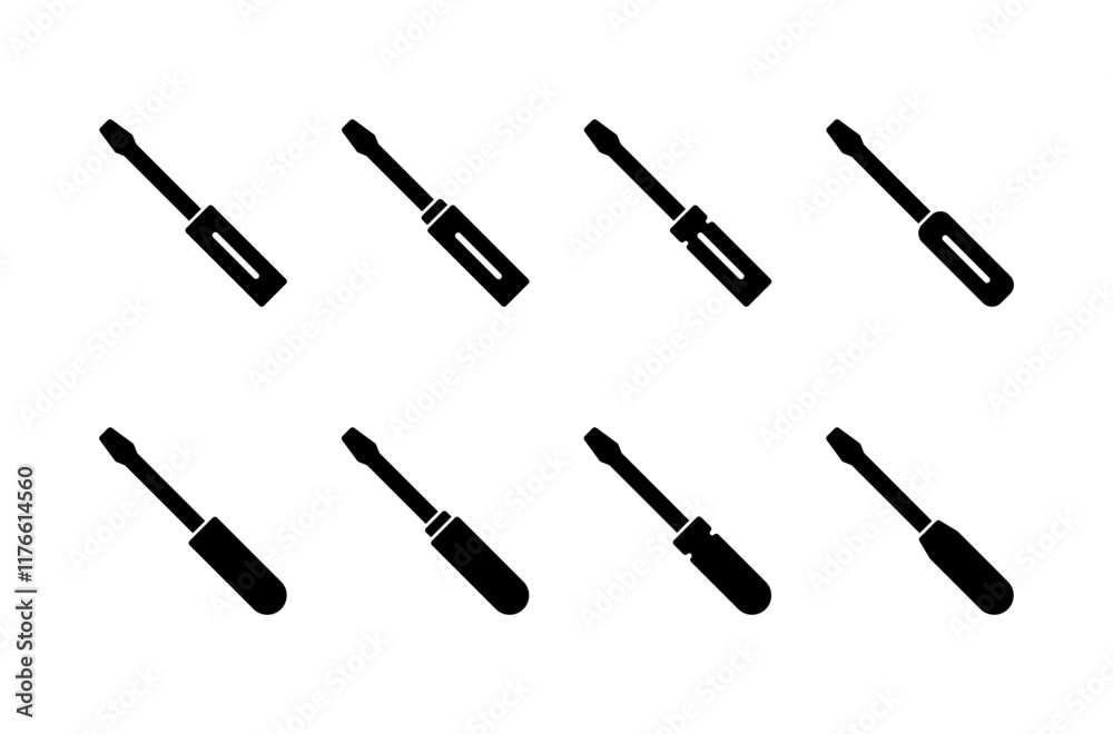 Screwdriver icon vector isolated on white background. Screwdriver vector icon Screwdriver icon vector isolated on white background. Screwdriver vector icon