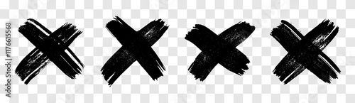 Black brush cross symbol