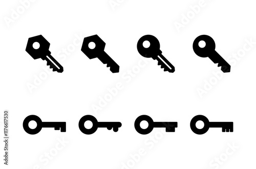 Key icon vector isolated on white background. Key vector icon. Key symbol. security