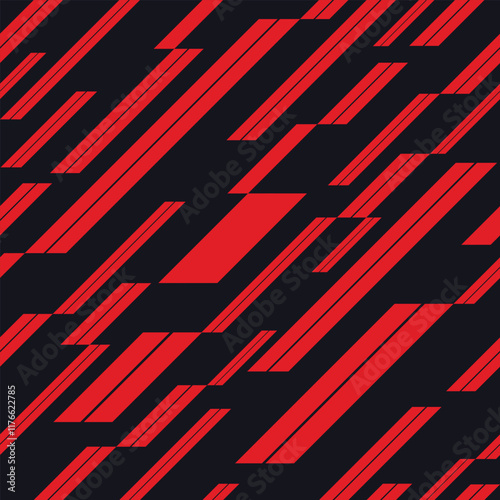 Simple slanted red racing lines on black background pattern suitable for motorsports and technology futuristic applications