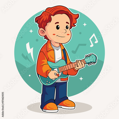 Cartoon Guitar Player