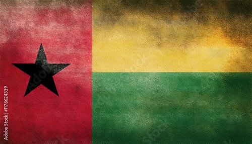 Old Vintage Guinea-Bissau Flag