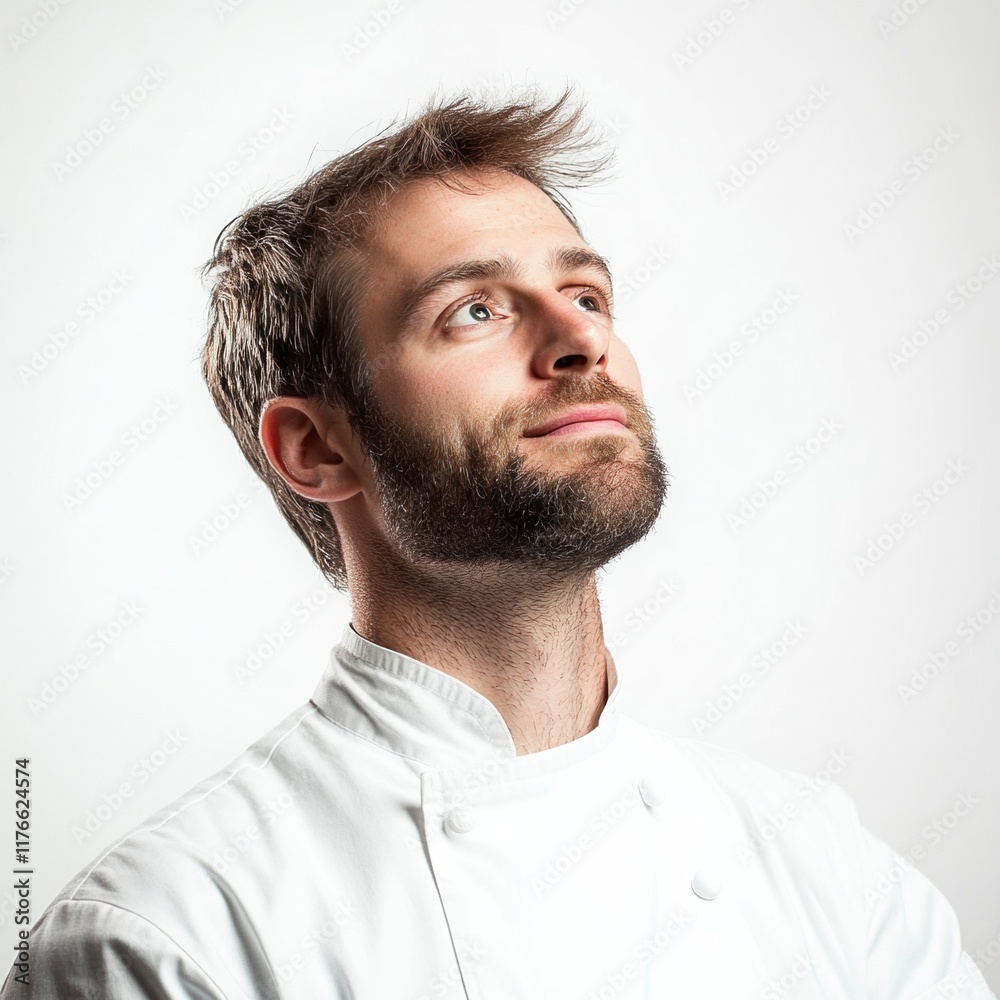 Obraz premium Professional chef posing in studio lighting