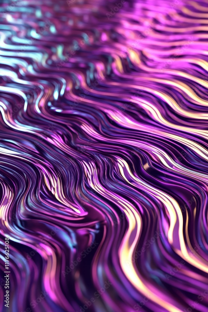 Fototapeta premium Neon Wave Pattern with Vibrant Light Trails on a Dark Background