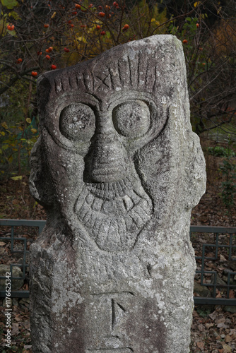 stone face of a person