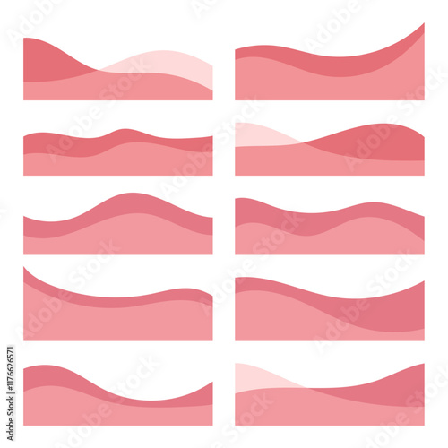 Pink Curve Wavy Elements for Brochure Banner