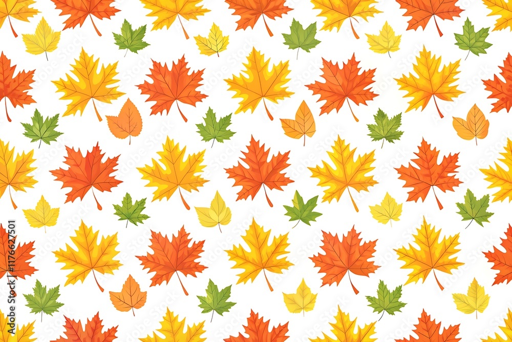 Autumn Leaves Seamless Pattern Background Design Autumn Leaves Seamless Pattern Background Design