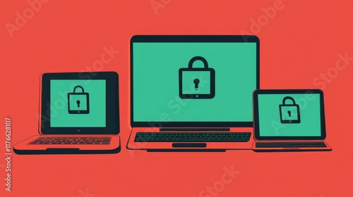 Cybersecurity Digital Technology Security 3D Illustration