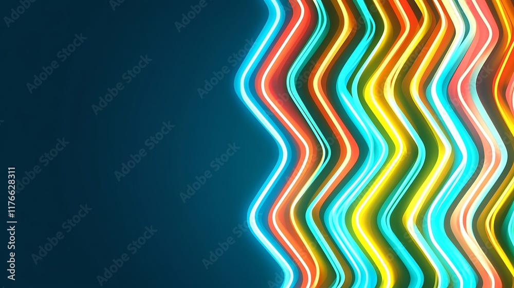 Fototapeta premium Abstract Colorful Zigzag Neon Lines Design