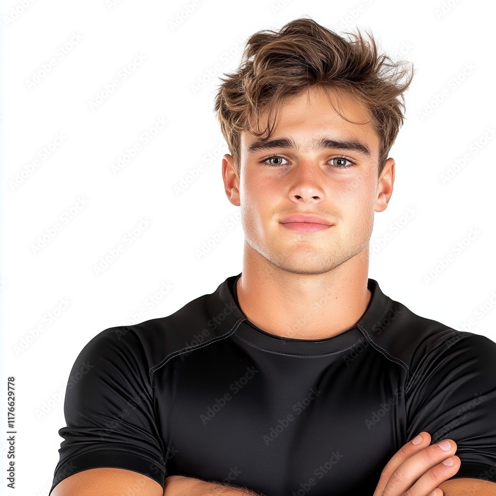 Confident athlete with natural expression Confident athlete with natural expression