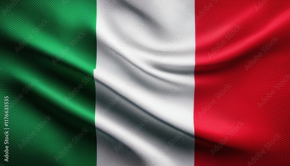 Italian Flag: Waving Fabric Texture - Patriotic imagery Italian Flag: Waving Fabric Texture - Patriotic imagery