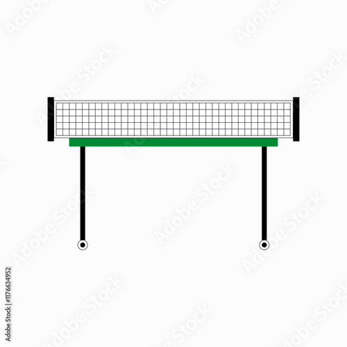 Table tennis net in flat vector illustration symbolizing sports, table tennis, and recreational activities, isolated on white background.