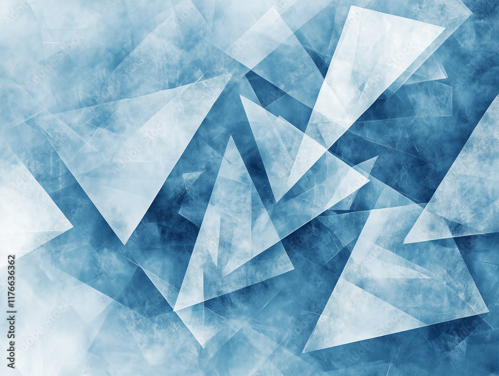 modern abstract blue background design with layers of textured white transparent material in triangle diamond and squares shapes in random geometric pattern modern abstract blue background design with layers of textured white transparent material in triangle diamond and squares shapes in random geometric pattern
